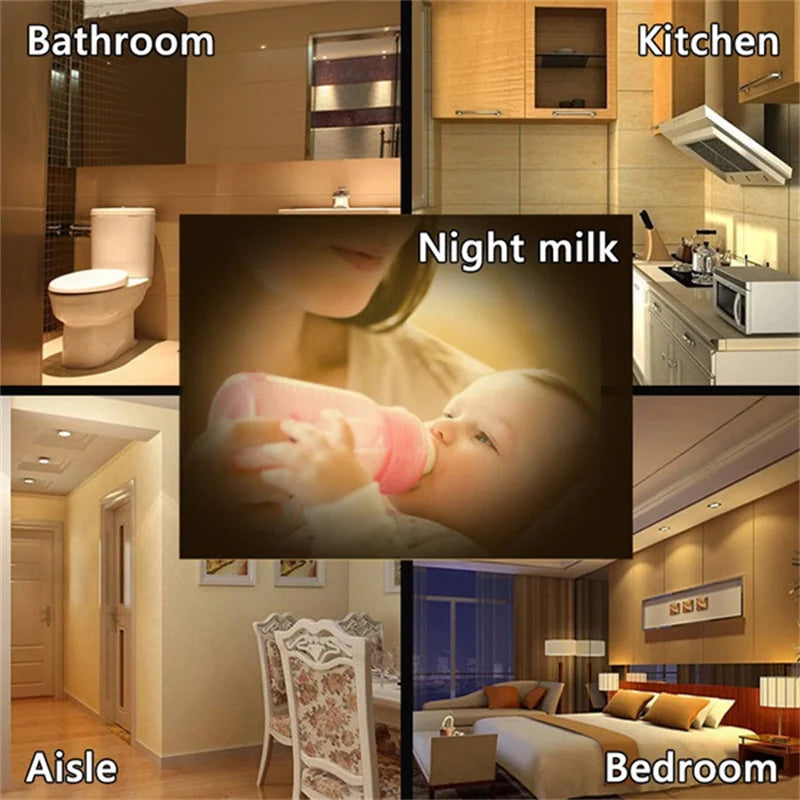 Led Motion Sound Sensor Night Light Bedroom Decor Lamp Home Staircase Closet Aisle Decorative Night Lamp Christmas Kids Gifts