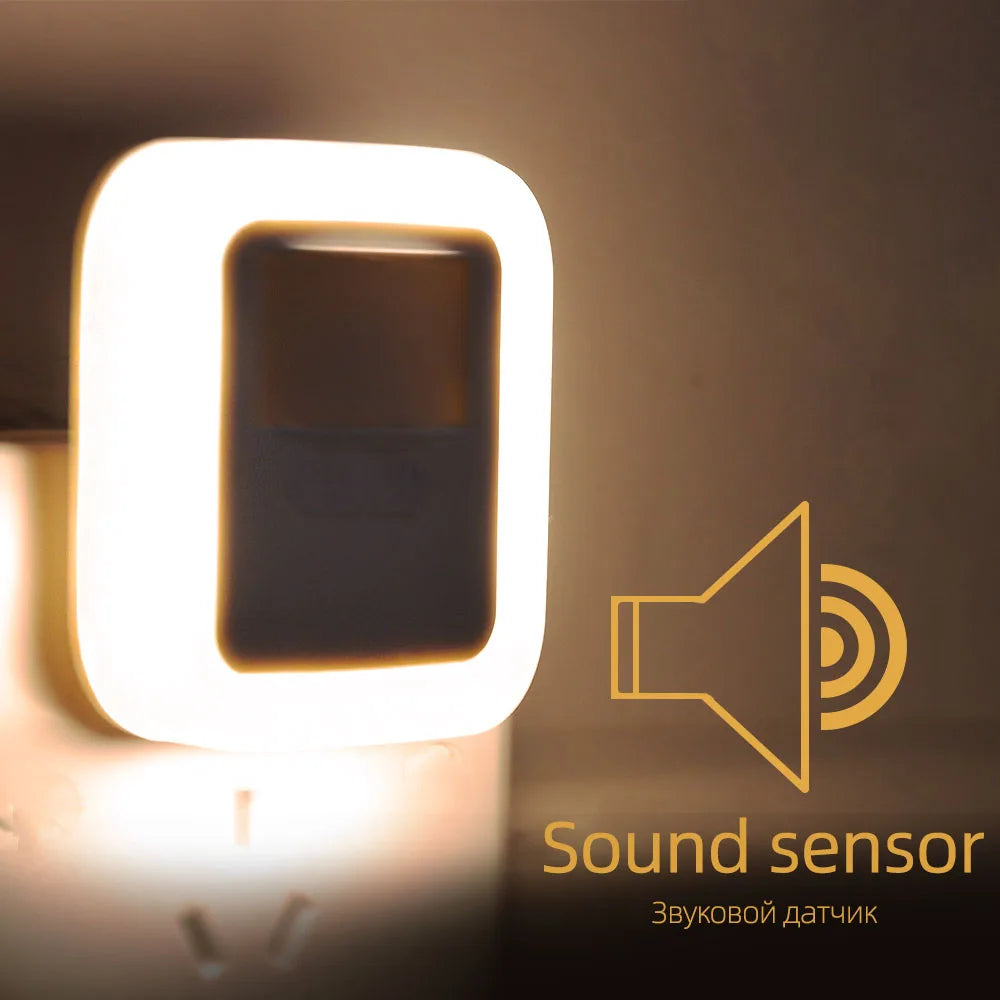 Led Motion Sound Sensor Night Light Bedroom Decor Lamp Home Staircase Closet Aisle Decorative Night Lamp Christmas Kids Gifts